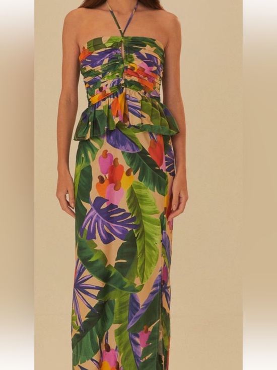 FARM Rio Dresses & Skirts - FARM Rio Strapless Midi Dress - Green, Purple, Pink, Orange